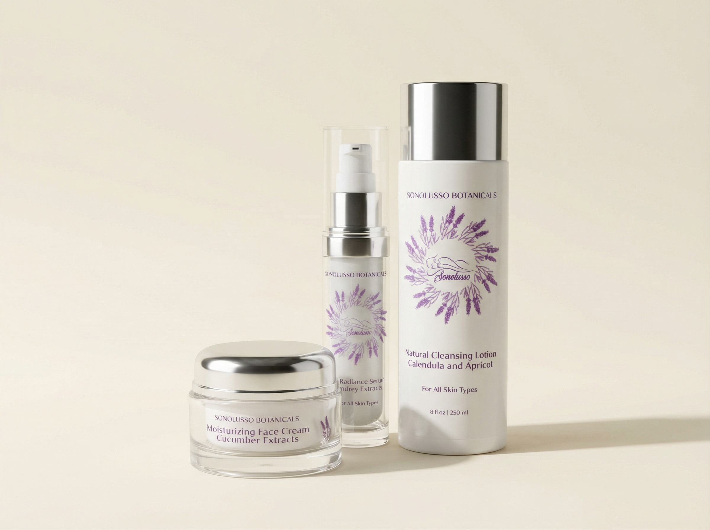 Botanical Anti-Aging Trio — cleanser, serum, and cream set