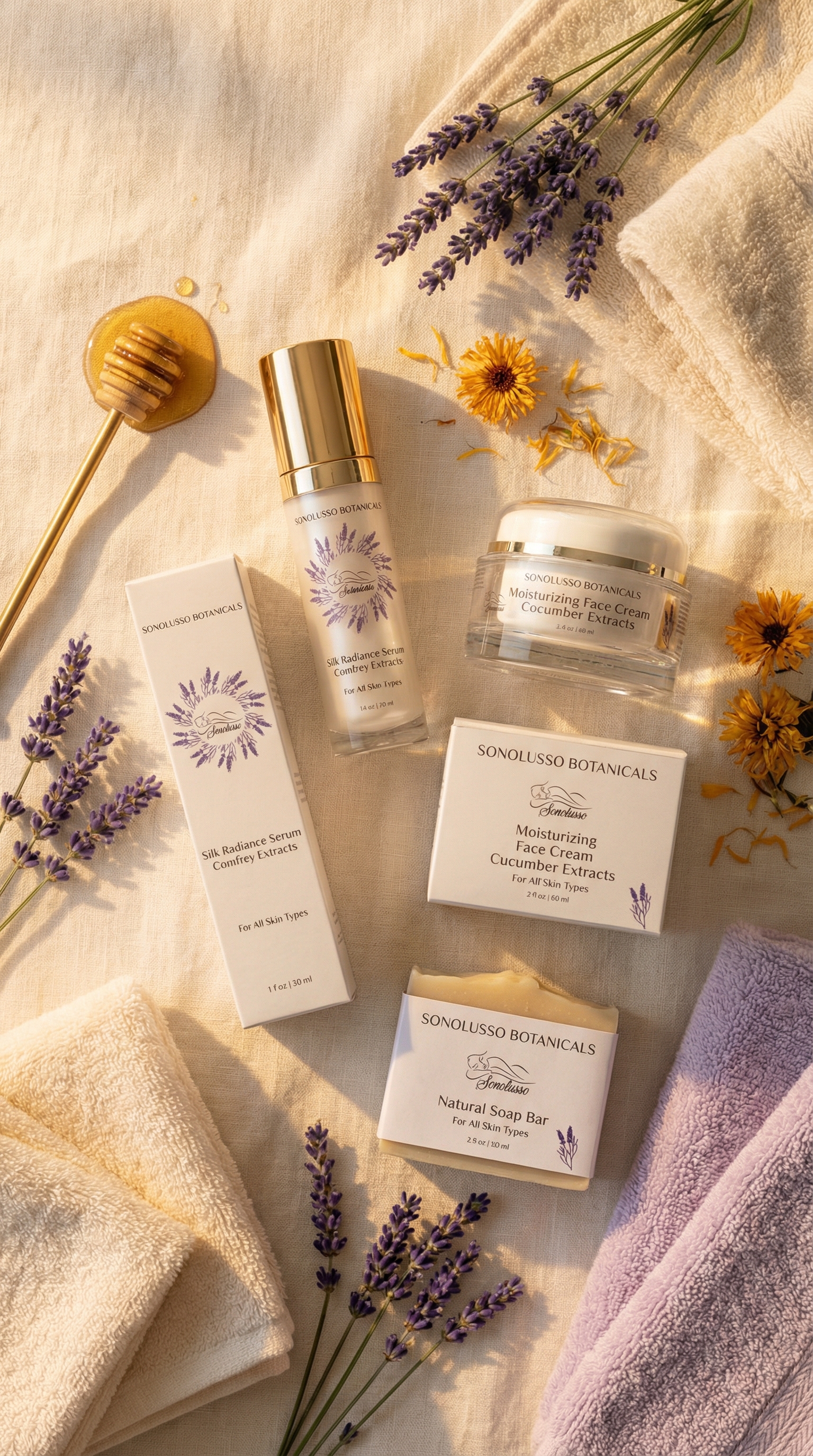 Sonolusso botanical skincare collection